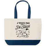 Grand Sac Cabas Fond Bleu J’peux pas j’ai Chasse