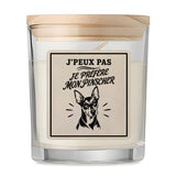 Bougie Parfumée Vanille J’peux pas je préfère mon Pinscher