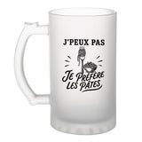 Verre à Bière J’peux pas je préfère les Pâtes