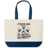 Grand Sac Cabas Fond Bleu J’peux pas je préfère les Abeilles