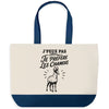 Grand Sac Cabas Fond Bleu J’peux pas je préfère les Chamois