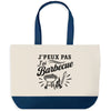 Grand Sac Cabas Fond Bleu J’peux pas j’ai Barbecue