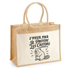 Sac Cabas Jute avec Poche J’peux pas je préfère les Castors