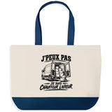 Grand Sac Cabas Fond Bleu J’peux pas je suis Chauffeur livreur