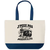 Grand Sac Cabas Fond Bleu J’peux pas je suis Aiguilleur du ciel