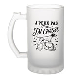 Verre à Bière J’peux pas j’ai Chasse
