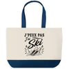 Grand Sac Cabas Fond Bleu J’peux pas j’ai Ski