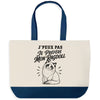 Grand Sac Cabas Fond Bleu J’peux pas je préfère mon Ragdoll