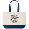 Grand Sac Cabas Fond Bleu J’peux pas j’ai Plancha