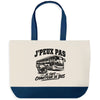 Grand Sac Cabas Fond Bleu J’peux pas je suis Chauffeur de bus