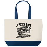 Grand Sac Cabas Fond Bleu J’peux pas je suis Chauffeur de bus