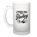 Verre à Bière J’peux pas j’ai Hockey