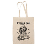 Tote Bag Beige J’peux pas je préfère mon Setter