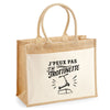Sac Cabas Jute avec Poche J’peux pas j’ai Trottinette