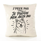 Housse de Coussin J’peux pas je préfère mon Akita Inu