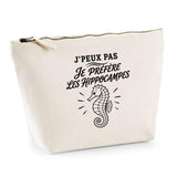 Trousse Beige J’peux pas je préfère les Hippocampes