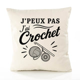 Housse de Coussin J’peux pas j’ai Crochet