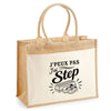 Sac Cabas Jute avec Poche J’peux pas j’ai Step