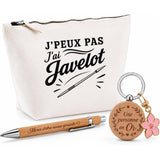 Coffret Cadeau J’peux pas j’ai Javelot – Trousse, stylo bambou et porte-clés