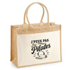 Sac Cabas Jute avec Poche J’peux pas j’ai Pilates