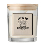 Bougie Parfumée Vanille J’peux pas je suis Bibliothécaire