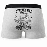 Boxer Homme J’peux pas je suis Menuisier – Impression au dos