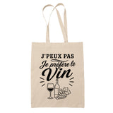 Tote Bag Beige J’peux pas je préfère le Vin