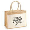 Sac Cabas Jute avec Poche J’peux pas j’ai Badminton