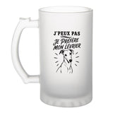 Verre à Bière J’peux pas je préfère mon Lévrier
