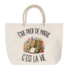 Grand Sac Cabas Beige Être prof de maths c'est la vie