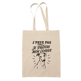 Tote Bag Beige J’peux pas je préfère mon Lévrier