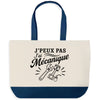 Grand Sac Cabas Fond Bleu J’peux pas j’ai Mécanique