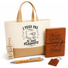 Coffret Cadeau J’peux pas je suis Plaquiste – Sac jute, carnet, stylo, porte-clés et marque-page