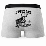 Boxer Homme J’peux pas je suis Musicien – Impression au dos