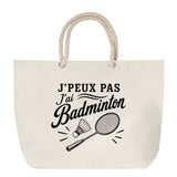 Grand Sac Cabas Beige J’peux pas j’ai Badminton