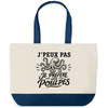 Grand Sac Cabas Fond Bleu J’peux pas je préfère les Poulpes