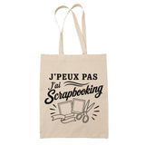 Tote Bag Beige J’peux pas j’ai Scrapbooking