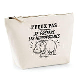 Trousse Beige J’peux pas je préfère les Hippopotames