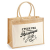Sac Cabas Jute avec Poche J’peux pas j’ai Mécanique