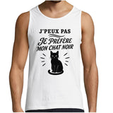 Débardeur Homme J’peux pas je préfère mon Chat noir