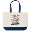 Grand Sac Cabas Fond Bleu J’peux pas je suis Aide-soignant