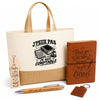 Coffret Cadeau J’peux pas je suis Comptable – Sac jute, carnet, stylo, porte-clés et marque-page