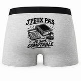 Boxer Homme J’peux pas je suis Comptable – Impression au dos