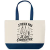 Grand Sac Cabas Fond Bleu J’peux pas je suis Charcutier