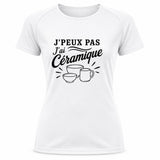 T-shirt de Sport Femme J’peux pas j’ai Céramique