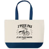 Grand Sac Cabas Fond Bleu J’peux pas je suis Policier municipal