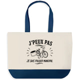 Grand Sac Cabas Fond Bleu J’peux pas je suis Policier municipal