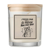 Bougie Parfumée Vanille J’peux pas je préfère mon Chat roux