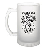 Verre à Bière J’peux pas je préfère les Gorilles