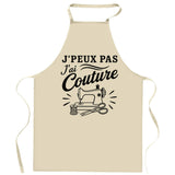 Tablier de Cuisine J’peux pas j’ai couture J'peux pas minimaliste